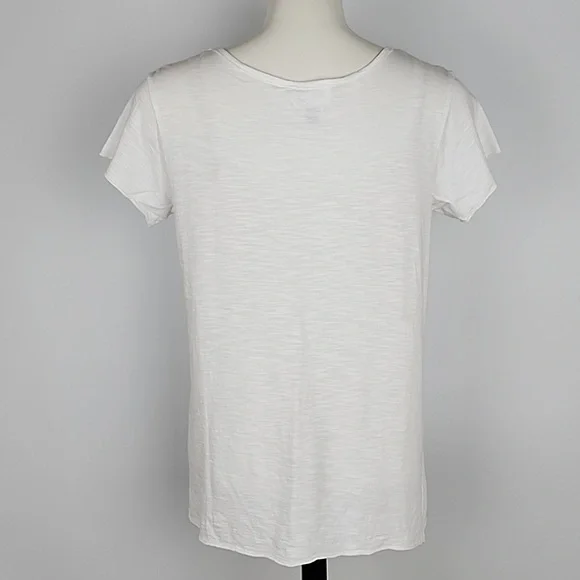 For The Republic Women's White Tee Shirt High Top Blue Rhinestone Sneaker Size S - Picture 8 of 15